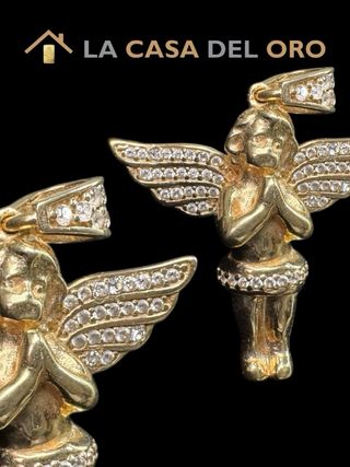 Colgante ángel con circonitas oro de 18 kt
