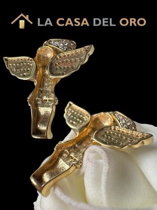 Colgante ángel con circonitas oro de 18 kt