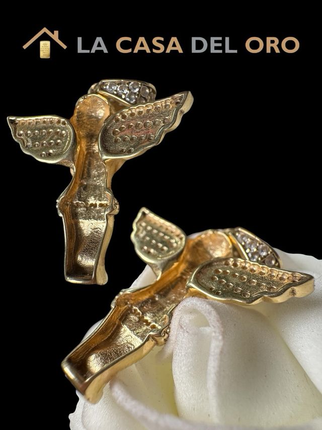 Colgante ángel con circonitas oro de 18 kt