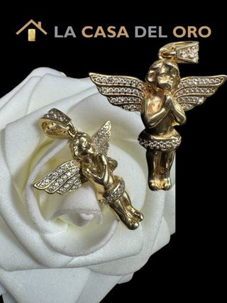 Colgante ángel con circonitas oro de 18 kt