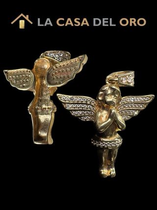 Colgante ángel con circonitas oro de 18 kt