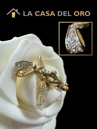 Colgante ángel con circonitas oro de 18 kt