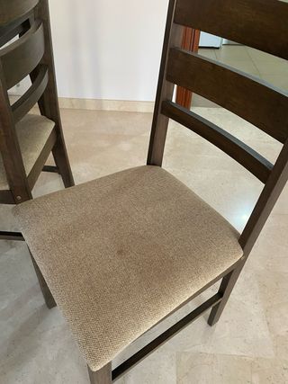 Pack 4 Sillas Comedor Madera Tapizadas