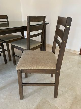 Pack 4 Sillas Comedor Madera Tapizadas