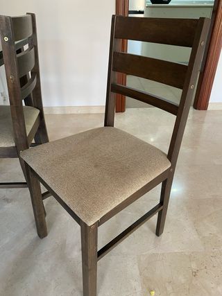 Pack 4 Sillas Comedor Madera Tapizadas