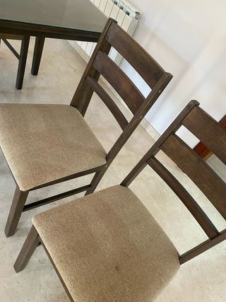 Pack 4 Sillas Comedor Madera Tapizadas