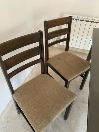 Pack 4 Sillas Comedor Madera Tapizadas