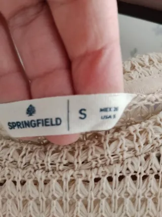 Jersey de punto beige manga larga