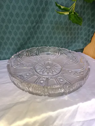 Centro de mesa cristal con frutas de piedra