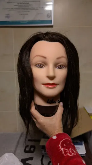 Cabeza Maniquí Peluquería Negra