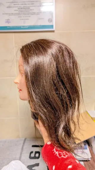 Cabeza Maniquí Peluquería Negra
