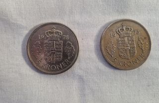 Lote de Monedas antiguas coronas danesas años 70
