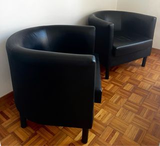 Butaca piel negra Ikea