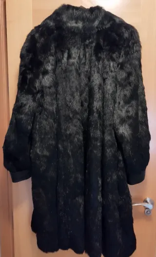 Abrigo de piel negro mujer