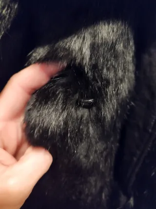 Abrigo de piel negro mujer