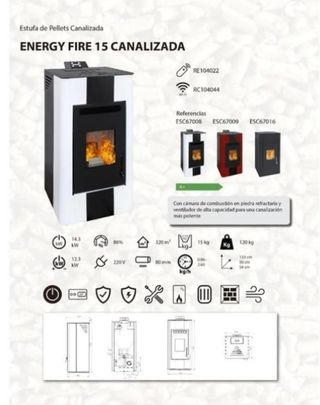 Estufa de Pellets Fire 15 Canalizada  BAR1019