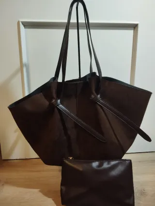 Bolso shopper marrón