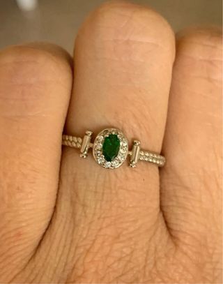 Anillo Plata con Tsavorita Natural