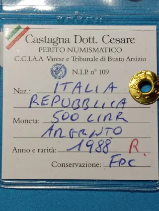 Moneta Italiana 1988 Argento