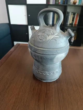 Botijo cerámica negra Verdú tradicional