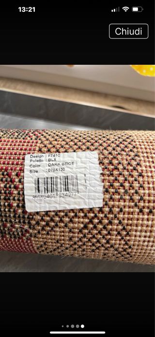 Tappeto 130x70 cm lavabile in lavatrice,