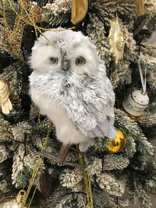 Gufo decorativo in tessuto alto 27 cm