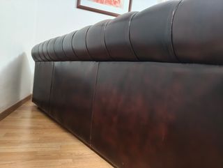 Sofá cama Chesterfield de cuero USA + transporte
