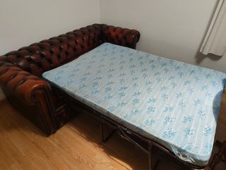 Sofá cama Chesterfield de cuero USA + transporte