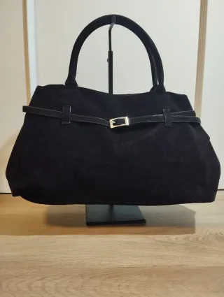 Bolso Negro Piel Sintética Hebilla