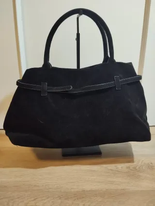 Bolso Negro Piel Sintética Hebilla