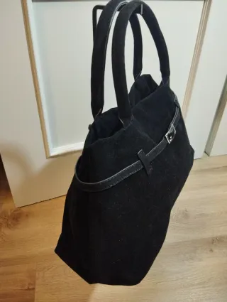 Bolso Negro Piel Sintética Hebilla