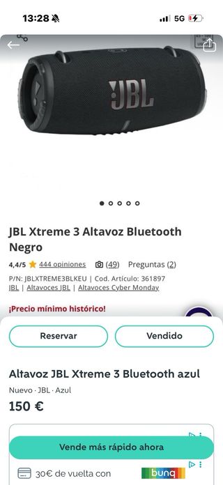 Altavoz JBL Xtreme 3 Bluetooth azul
