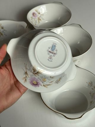 Set 6 Cuencos Pontesa con dibujo de flor