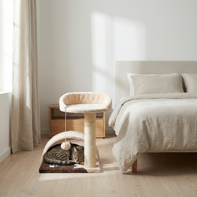 Árbol rascador para gatos 45 cm beige/marrón