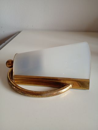 Lampada da parete anni '50 oro e bianco