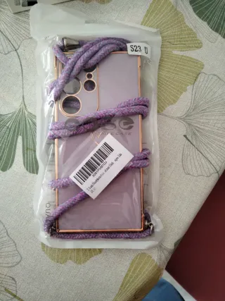 Funda Samsung S23 U con cordón morado