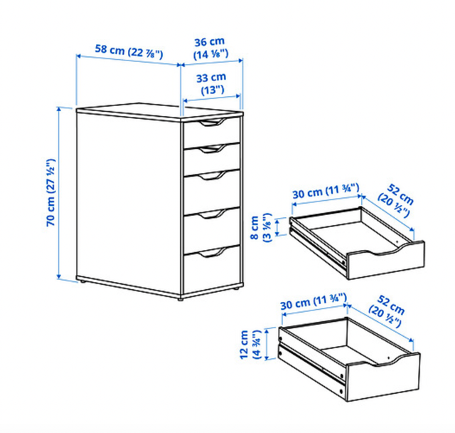 Cajonera Alex Ikea Blanca