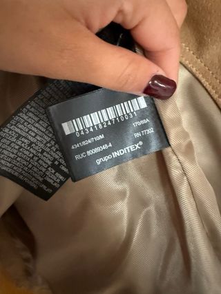 Chaqueta Zara Cuero Ante Marrón