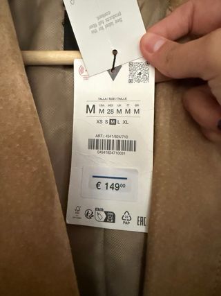 Chaqueta Zara Cuero Ante Marrón