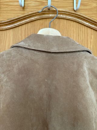 Chaqueta Zara Cuero Ante Marrón