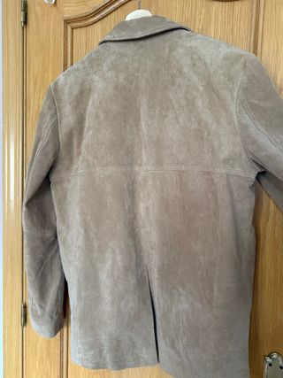 Chaqueta Zara Cuero Ante Marrón