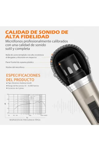 Micrófono Dinámico TALIMEN Profesional Cableado