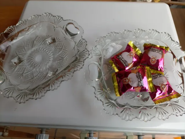 2 Bandejas de cristal con asas