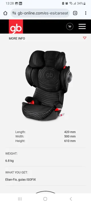 Silla Coche GB Platinum Grupo 2/3