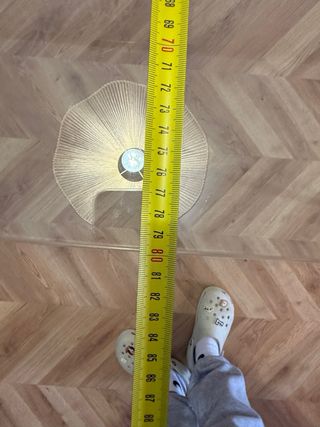 Mesa comedor cristal y madera