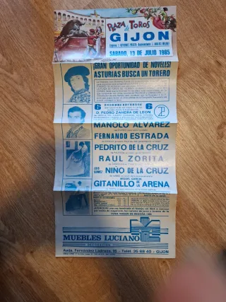 Cartel Toros Gijón 1985