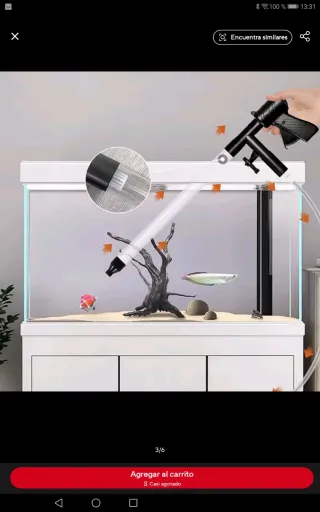 Strumento per pulizia ghiaia e raschietto per acquari con azionamento pneumatico