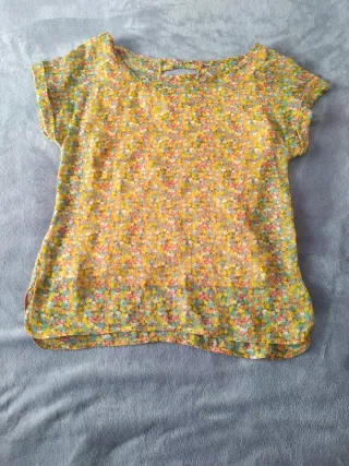 Blusa top romántica gasa flores