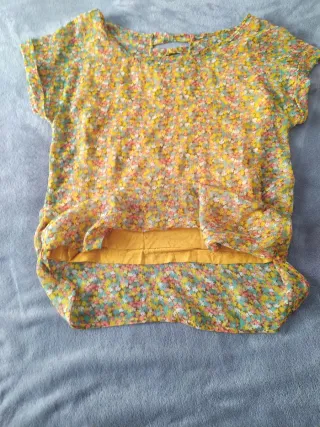 Blusa top romántica gasa flores