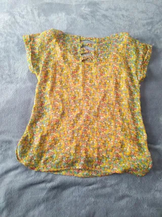 Blusa top romántica gasa flores